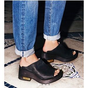 Free People Orange Moon Clogs in black